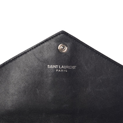 Saint Laurent Calfskin Monogram Tri Pocket Crossbody Bag Black 7 of 11