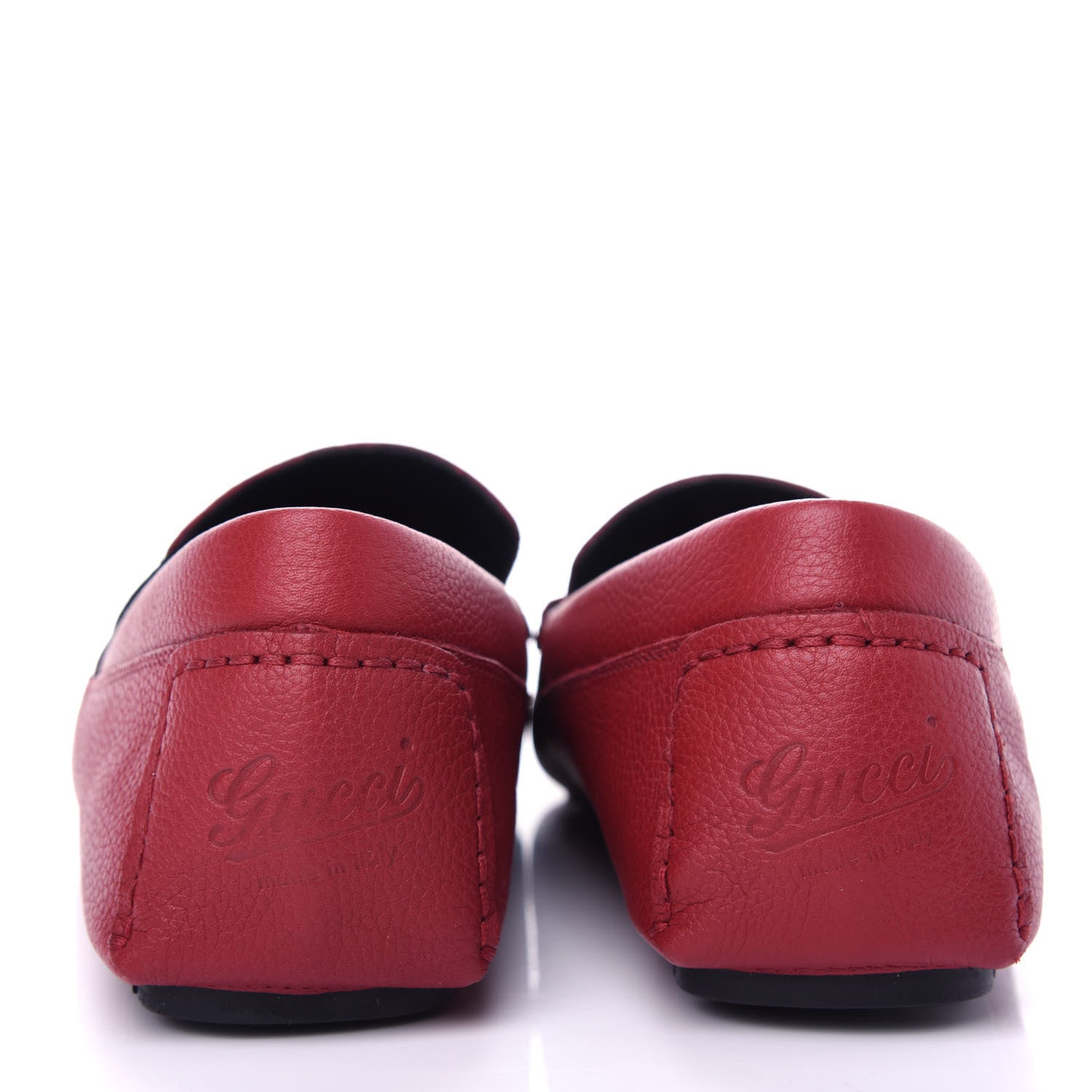 Gucci Calfskin Web Mens Driver Loafers 6.5 Red 7 of 11