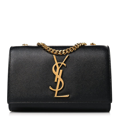 Saint Laurent Grain De Poudre Small Monogram Kate Satchel Black 1 of 9