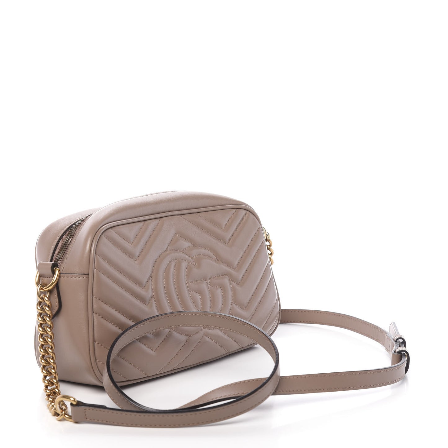 Calfskin Matelasse Small GG Marmont Chain Shoulder Bag Porcelain Rose