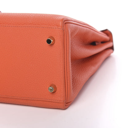 Hermes Togo Kelly Retourne 28 Orange Poppy 8 of 10