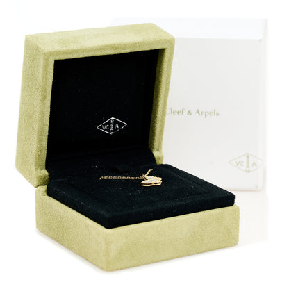 Van Cleef & Arpels 18K Yellow Gold Mother of Pearl Sweet Alhambra Butterfly Pendant Necklace 7 of 7