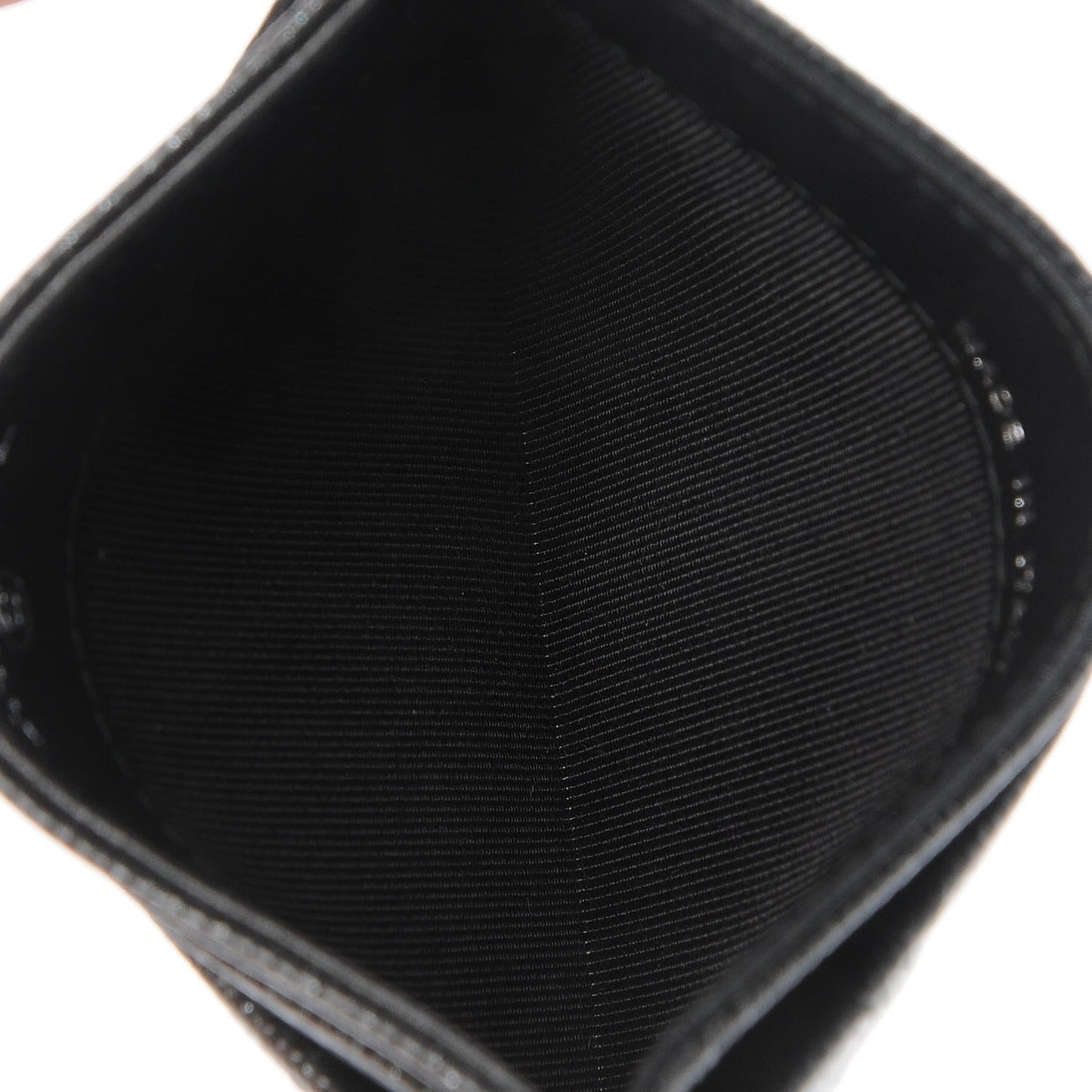 Metallic Caviar Quilted Card Holder Black