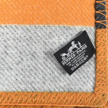 Hermes Wool Cashmere Brandebourgs Blanket Ambre Anthracite 4 of 9