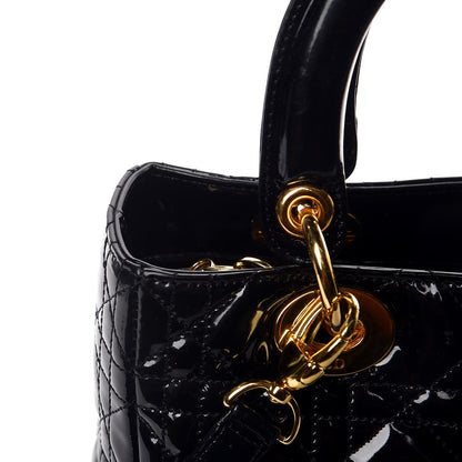 Christian Dior Patent Cannage Medium Lady Dior Black 15 of 18