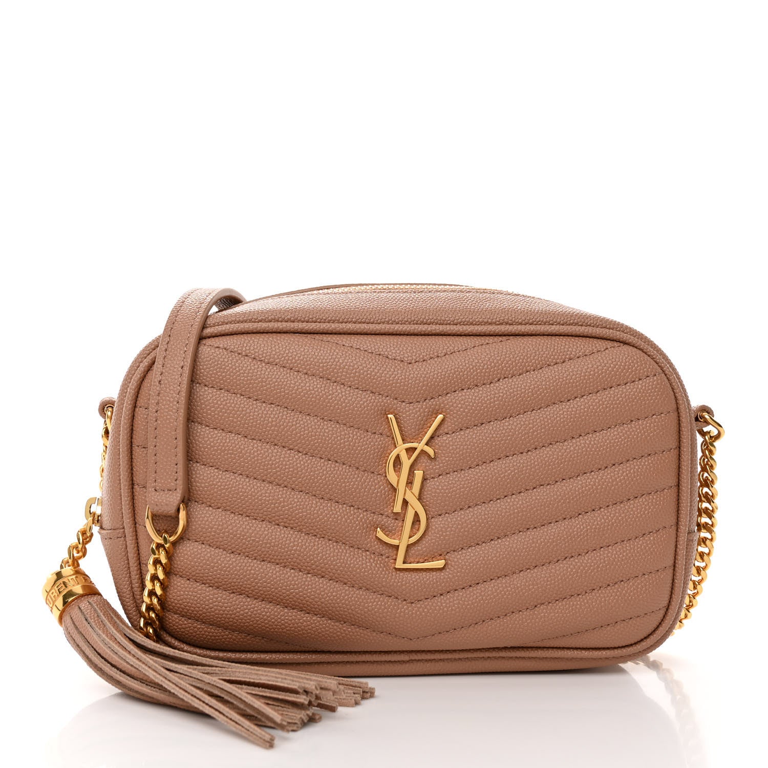 Saint Laurent Grain De Poudre Matelasse Monogram Mini Lou Camera Bag Vintage Peach 1 of 9