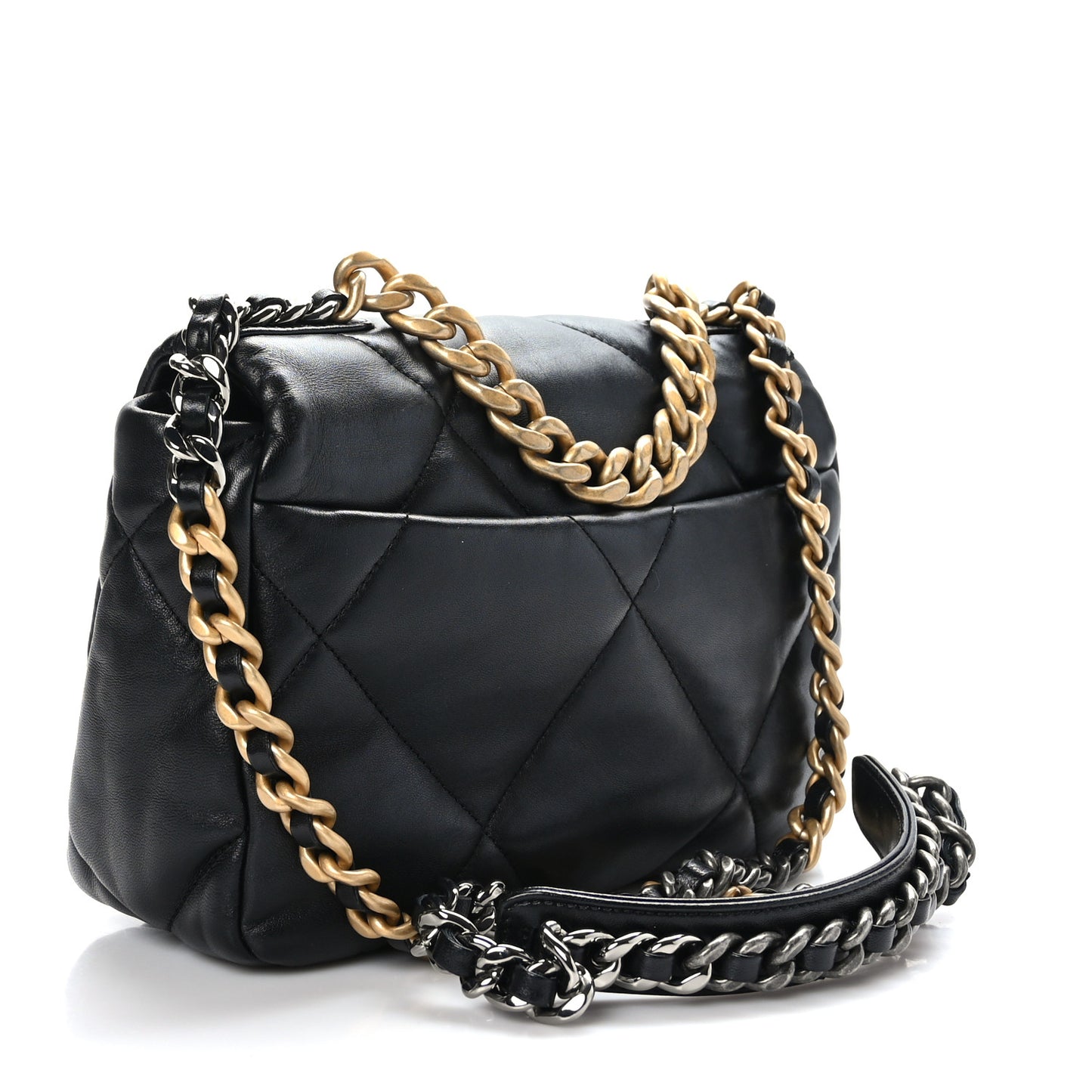 Lambskin Quilted Medium Chanel 19 Flap Black