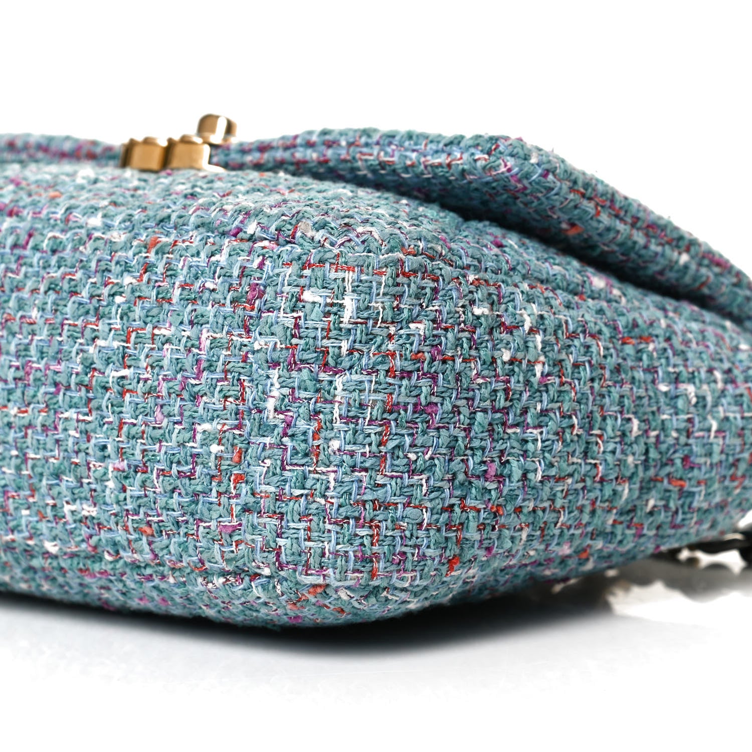 Chanel Tweed Quilted Medium Chanel 19 Flap Blue Multicolor 9 of 9