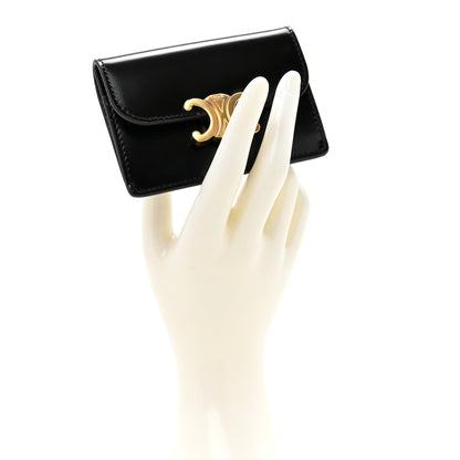 Celine Shiny Smooth Calfskin Triomphe Card Holder Black 2 of 8