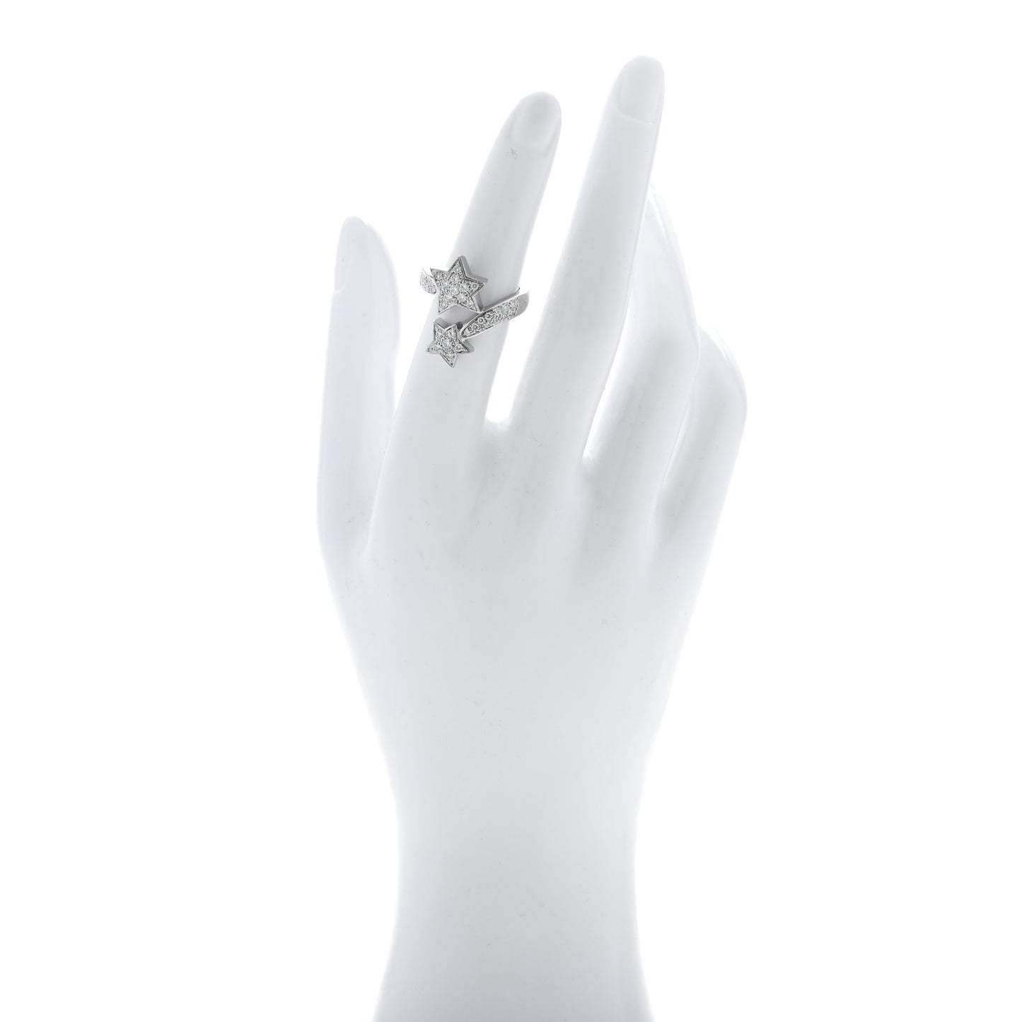 18K White Gold Diamond Comete Geode Ring 50 5.25