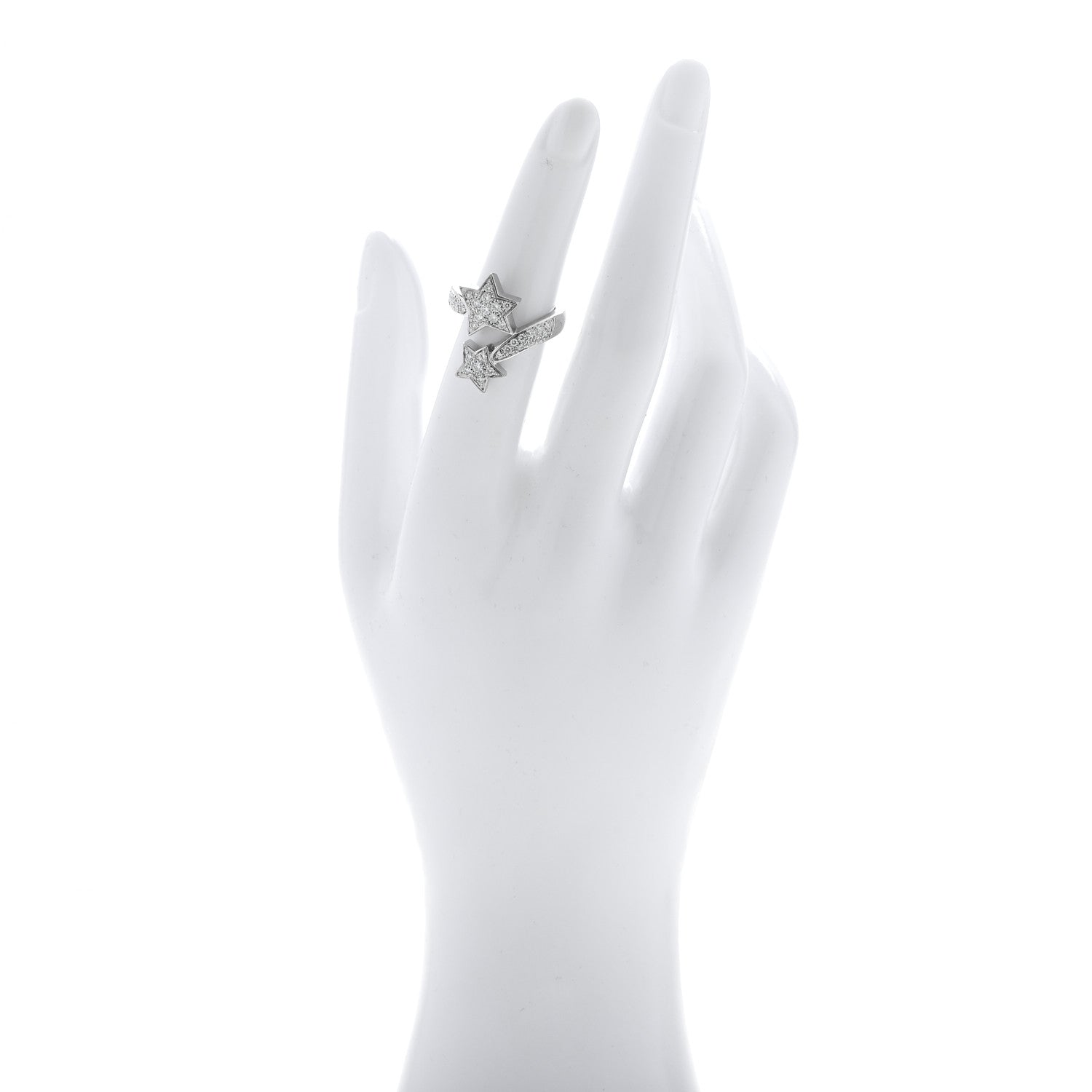 Chanel 18K White Gold Diamond Comete Geode Ring 50 5.25 2 of 4