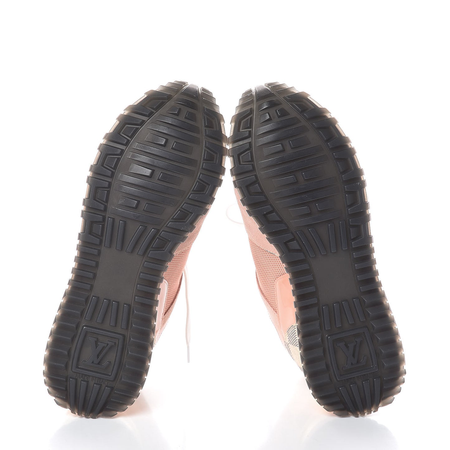 Suede Damier Azur Run Away Sneakers 35 Pink