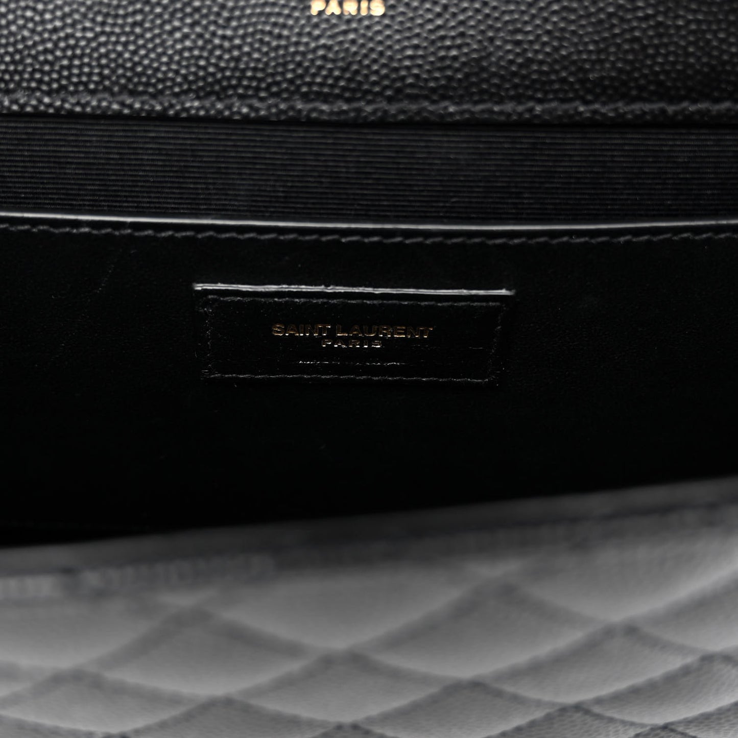 Grain De Poudre Textured Mixed Matelasse Triquilt Medium Monogram Satchel Black