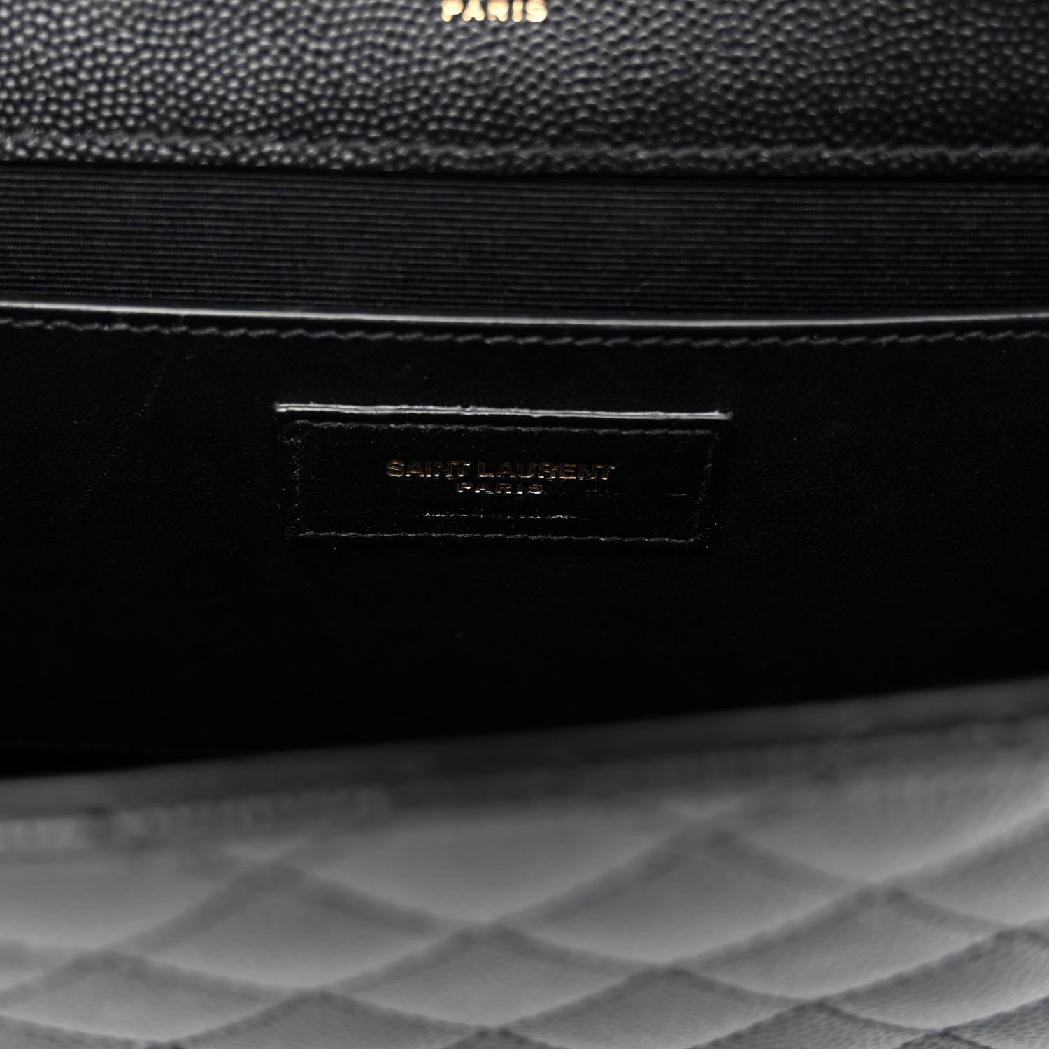 Saint Laurent Grain De Poudre Textured Mixed Matelasse Triquilt Medium Monogram Satchel Black 6 of 9