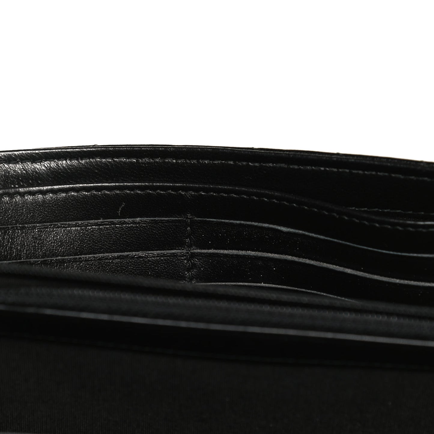 Lambskin Chevron Quilted Trendy CC Wallet On Chain WOC Black