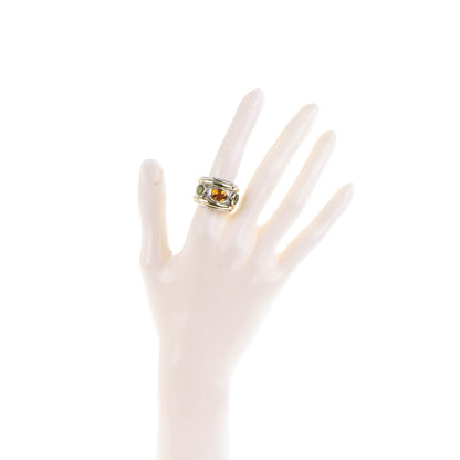 David Yurman Sterling Silver 14K Yellow Gold Citrine Peridot 17mm Renaissance Ring 52 6 2 of 5