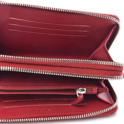 Chanel Caviar Quilted Gusset Double Zip Around Wallet Red 9 of 16
