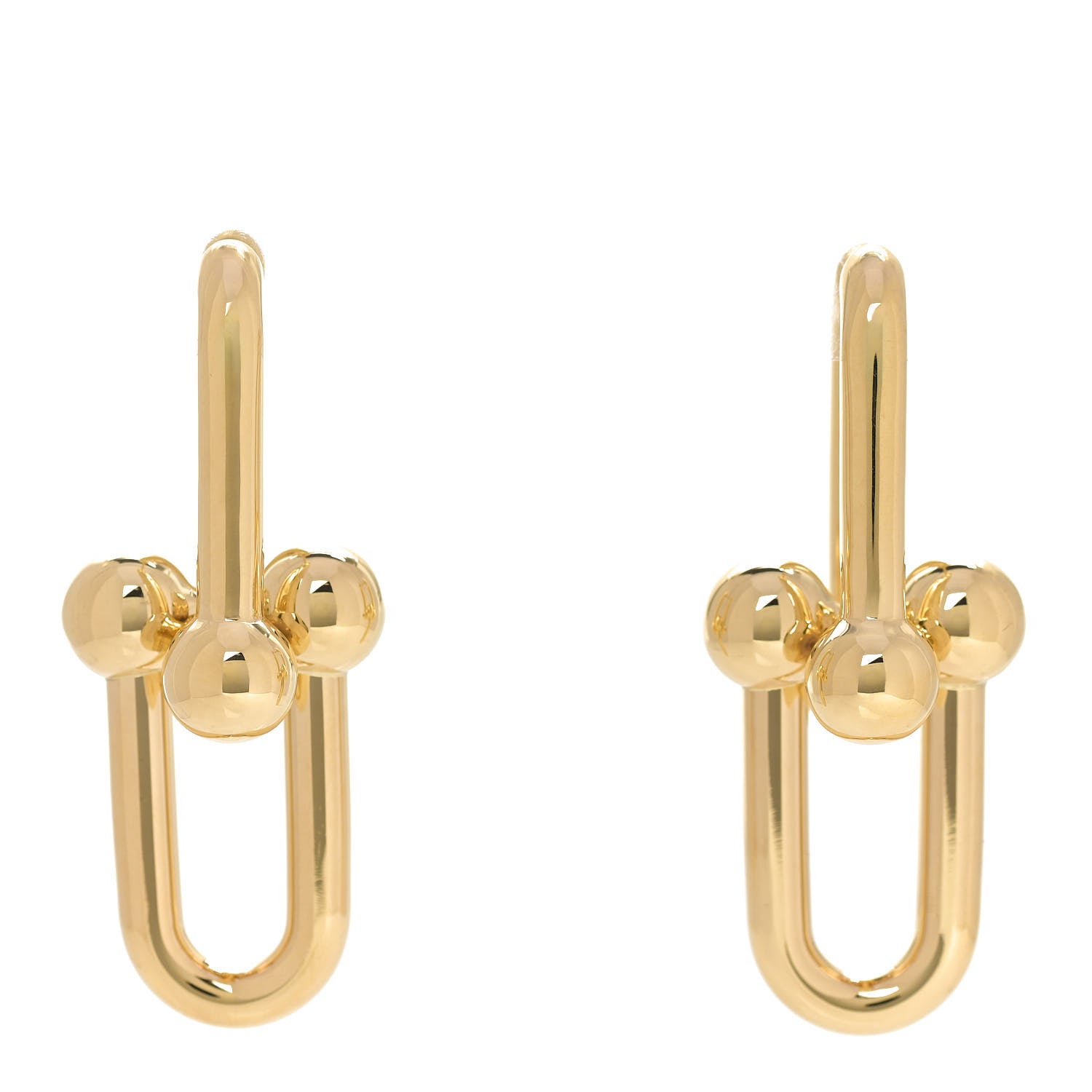 Tiffany 18K Yellow Gold Extra Large HardWear Link Earrings 1 of 5