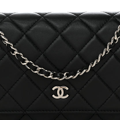 Chanel Lambskin Quilted Wallet On Chain WOC Black 9 of 11