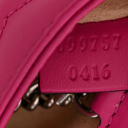 Gucci Calfskin Matelasse Monochrome GG Marmont Chain Belt Bag Classic Fuxia 7 of 11