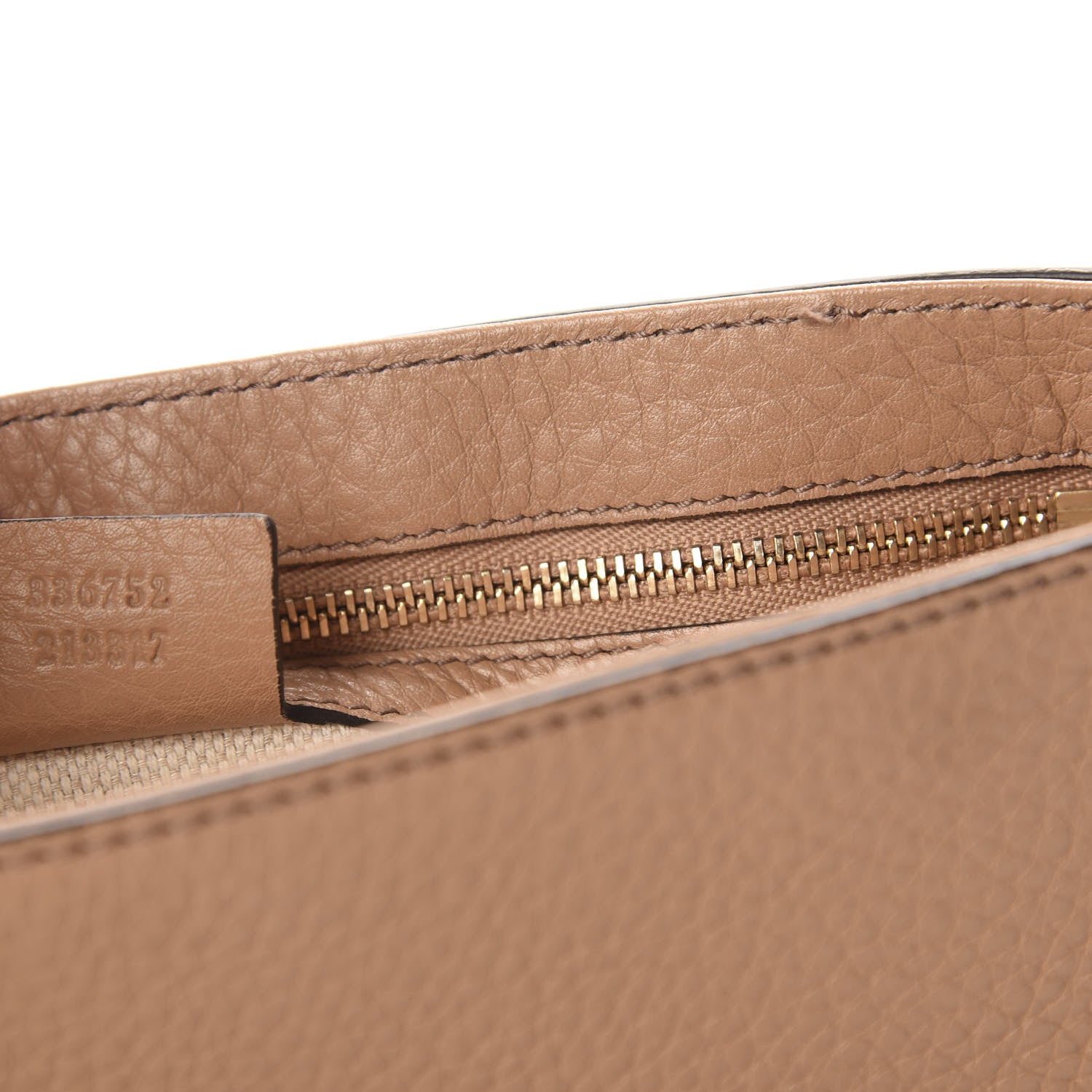 Gucci Pebbled Calfskin Medium Soho Flap Crossbody Camelia 11 of 12