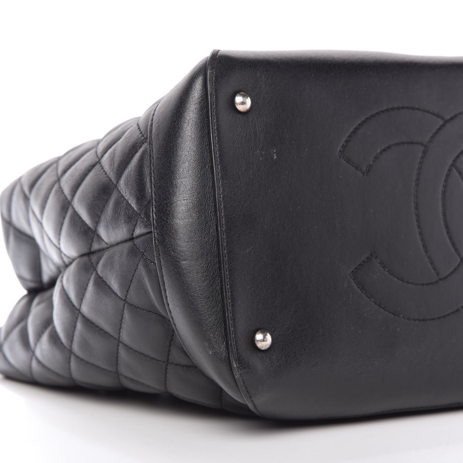 Chanel Calfskin Quilted Small Easy Shopping Tote Black 6 of 12
