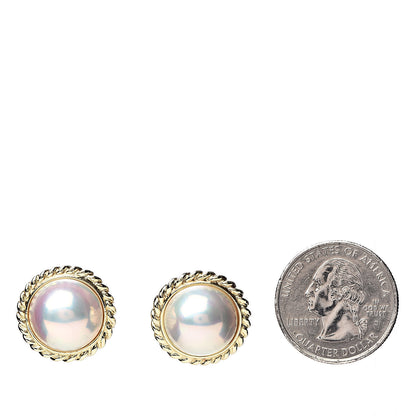 Mikimoto 18K Yellow Gold Mabe Pearl 14.5mm Earrings 2 of 5