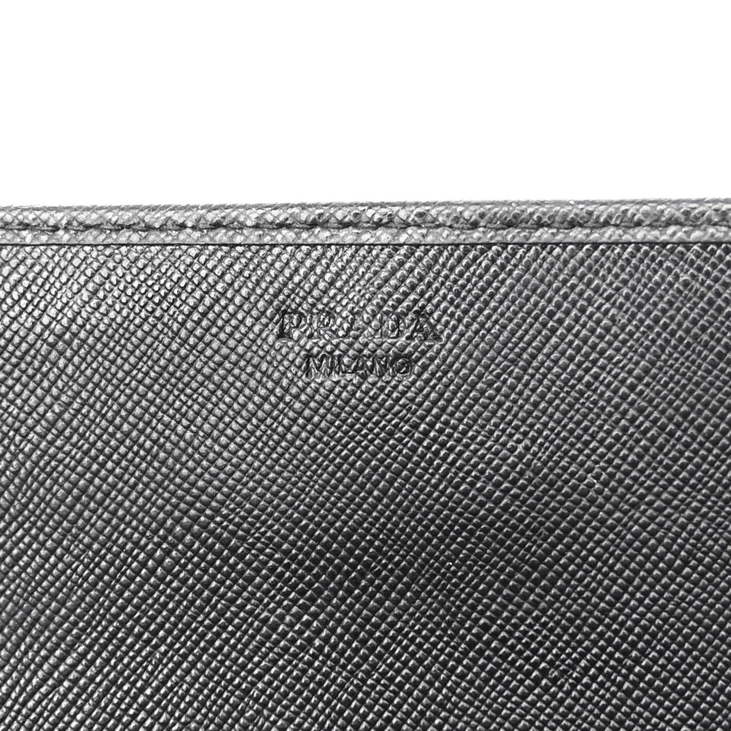 Prada Saffiano Metal Oro Chain Wallet Black 6 of 11