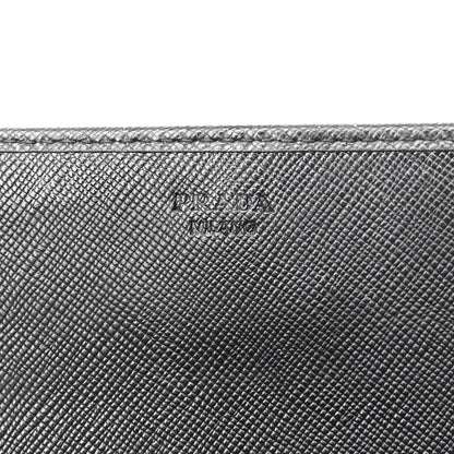 Prada Saffiano Metal Oro Chain Wallet Black 6 of 11