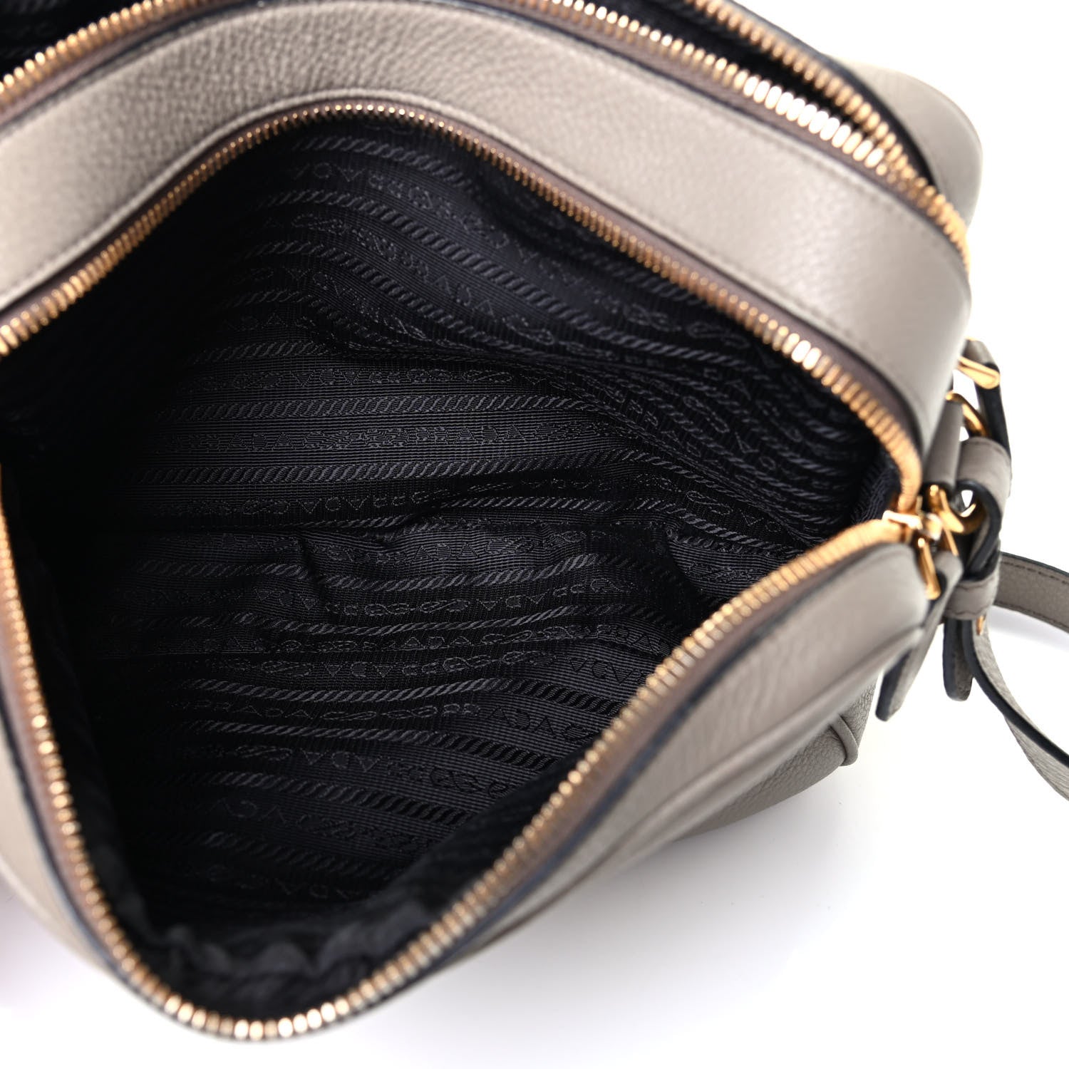 Prada Vitello Daino Medium Double Zip Shoulder Bag Argilla 4 of 5