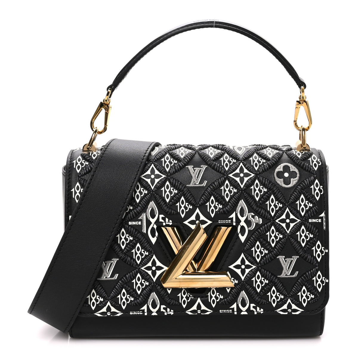 Calfskin Since 1854 Embroidered Twist MM Black