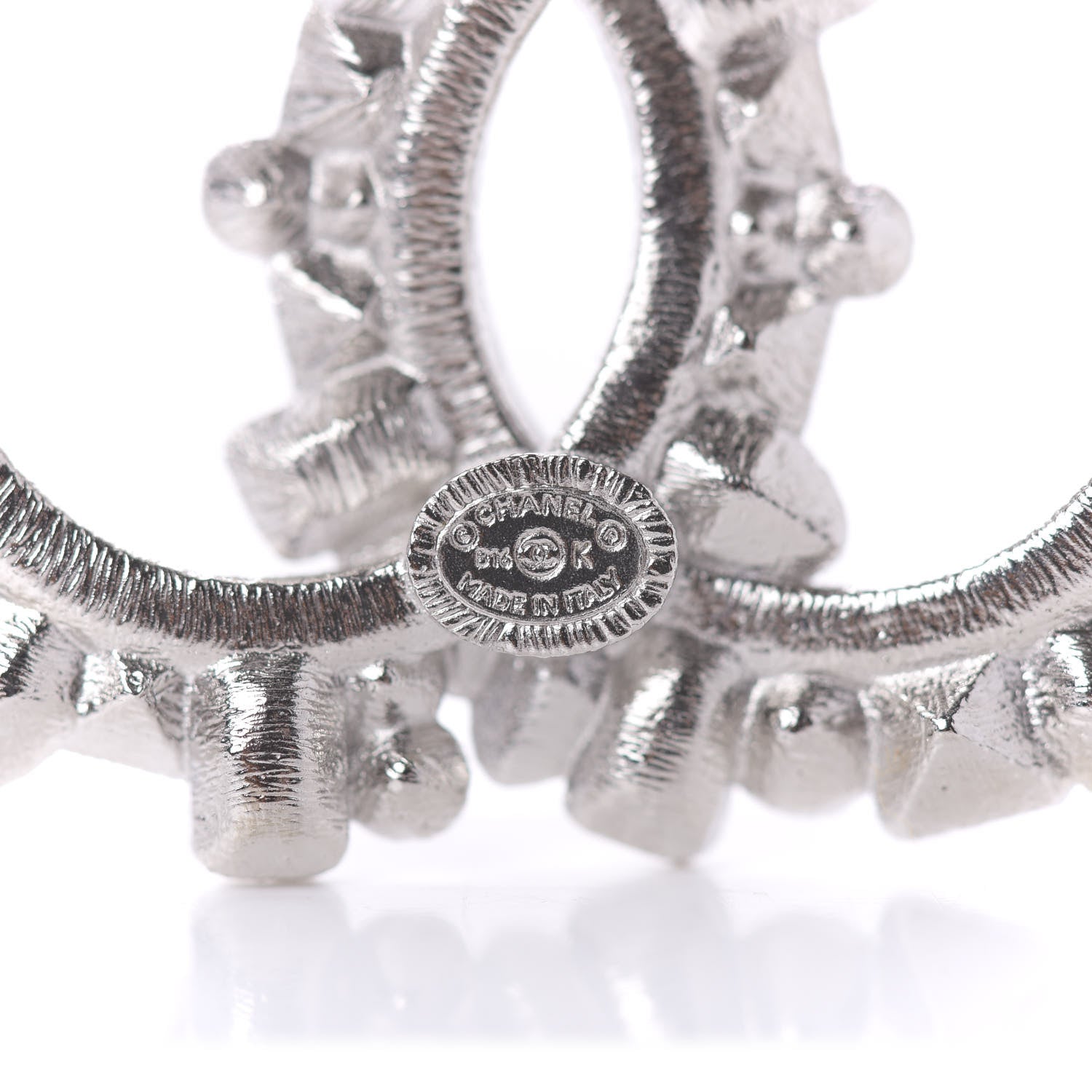 Chanel Baguette Crystal CC Brooch Black Silver 4 of 4