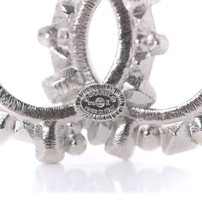 Chanel Baguette Crystal CC Brooch Black Silver 4 of 4