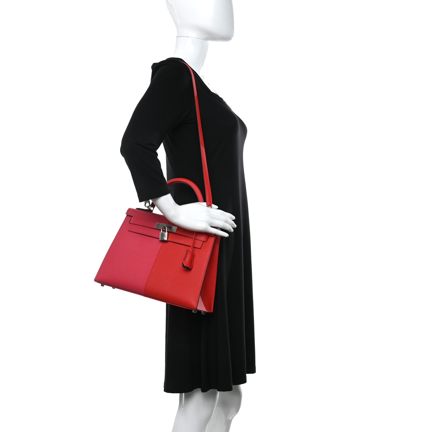 Hermes Epsom Casaque Kelly Sellier 28 Rouge Coeur Rose Extreme Bleu Zanzibar 2 of 12
