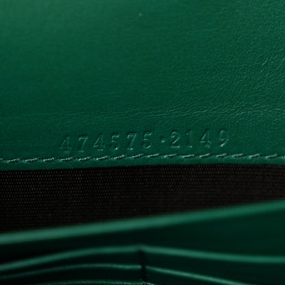 Gucci Calfskin Matelasse GG Marmont Chain Wallet Emerald Green 7 of 10