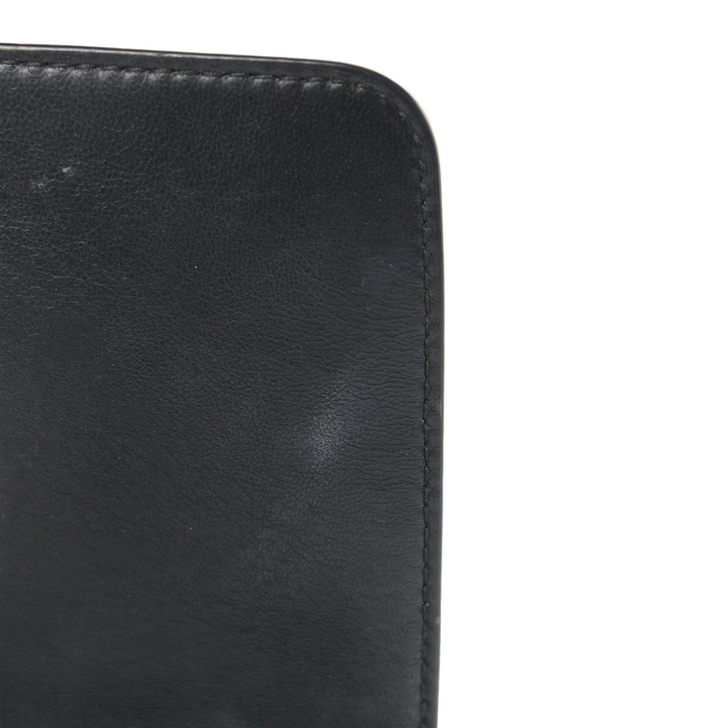 Pebbled Calfskin Everyday Chain Wallet Black