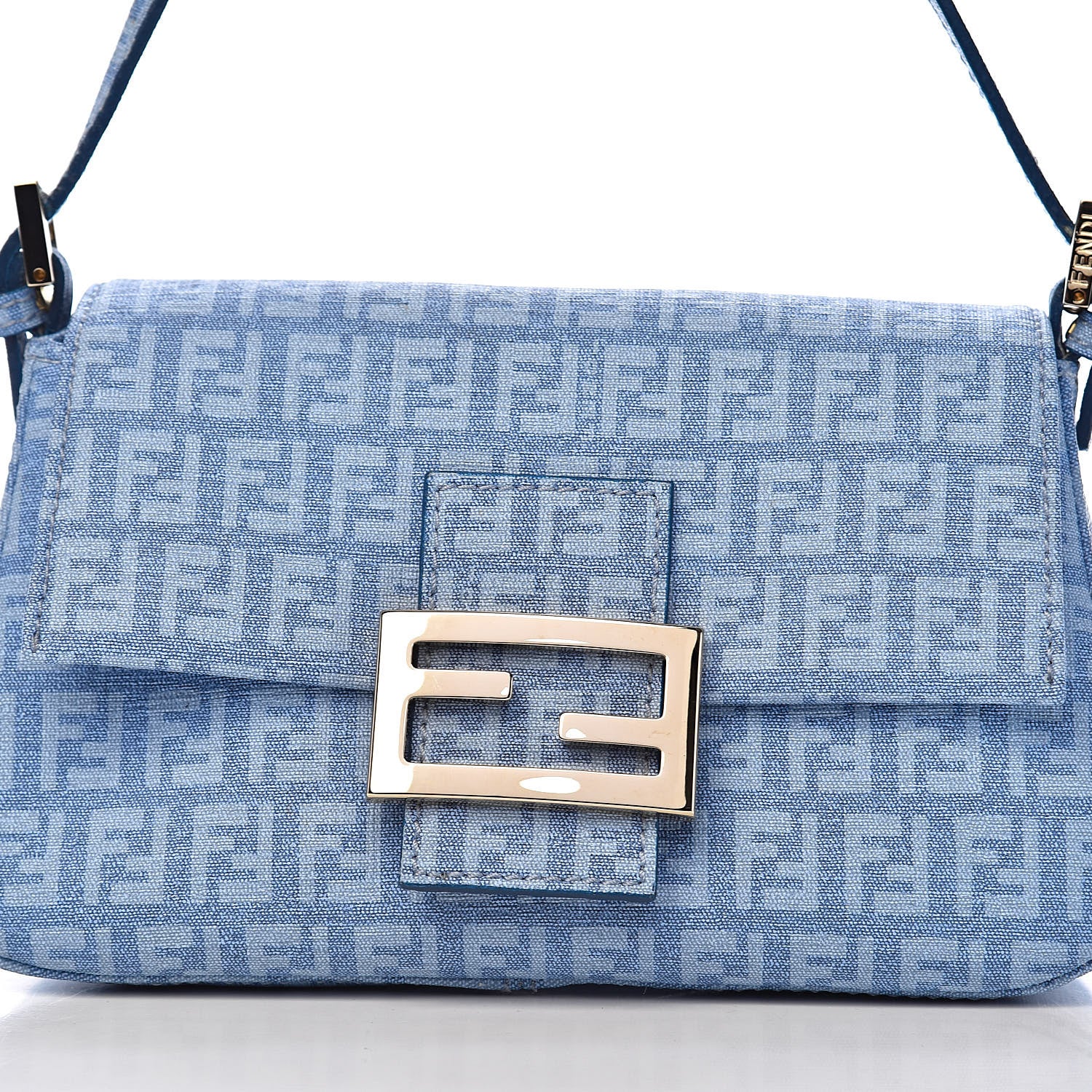Fendi Zucchino Spalmati Forever Mini Mama Baguette Celeste 11 of 11