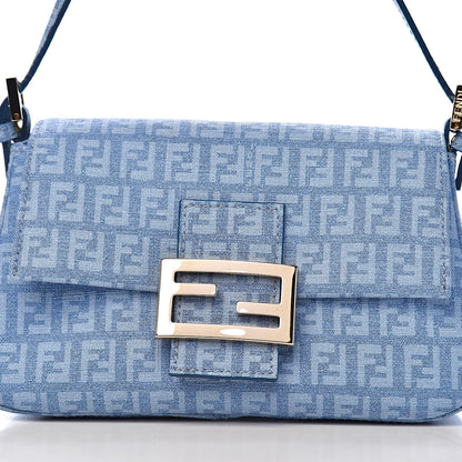 Fendi Zucchino Spalmati Forever Mini Mama Baguette Celeste 11 of 11