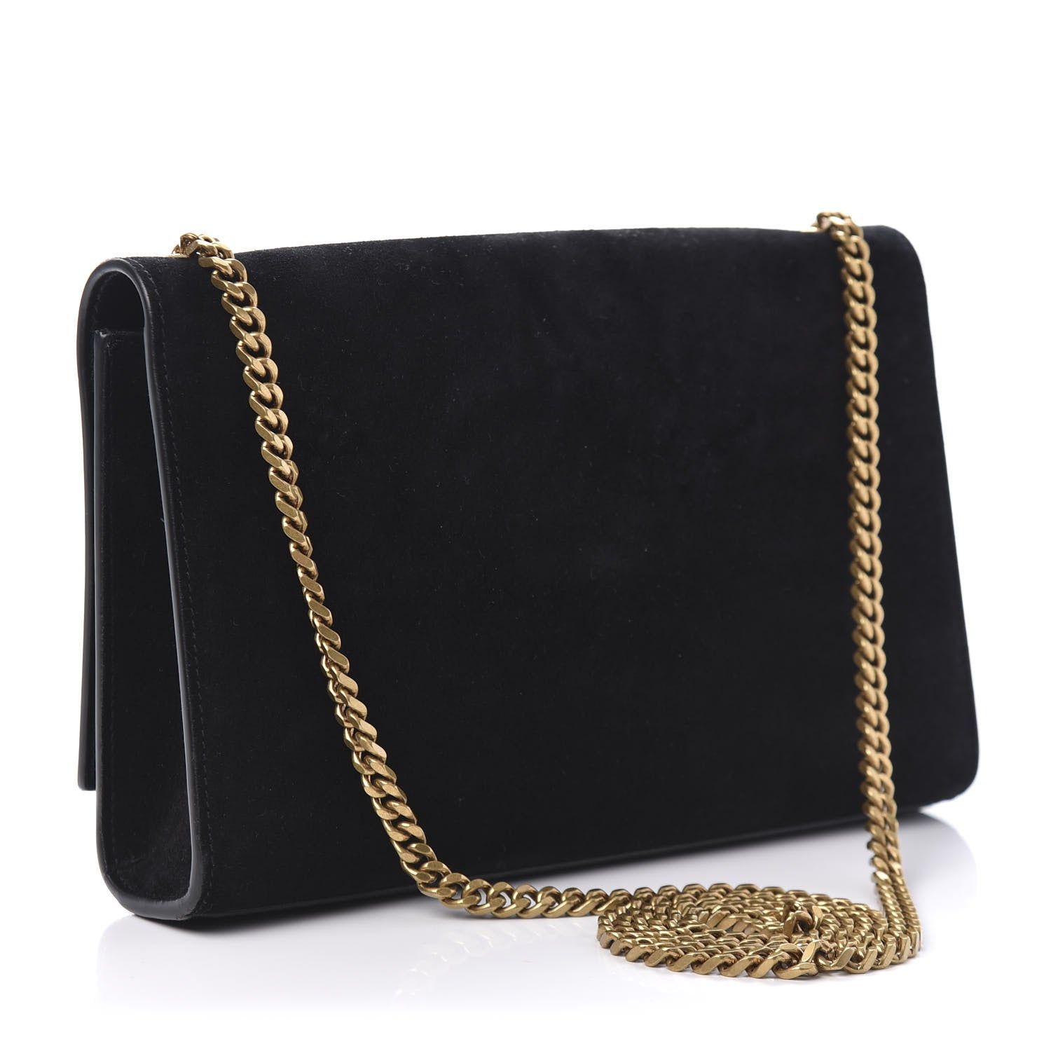 Saint Laurent Suede Studded Medium Classic Monogram Kate Satchel Black 3 of 9