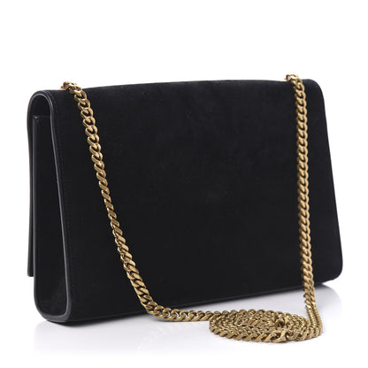 Saint Laurent Suede Studded Medium Classic Monogram Kate Satchel Black 3 of 9