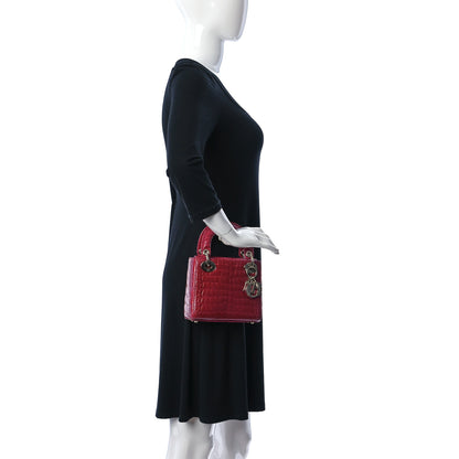 Christian Dior Alligator Mini Lady Dior Dark Pink 2 of 9