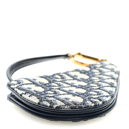 Christian Dior Oblique Saddle Coin Purse Blue 4 of 7