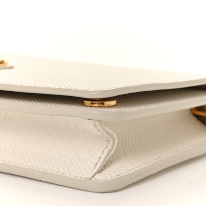 Prada Saffiano Cuir Triangle Logo Miniborse White 7 of 7