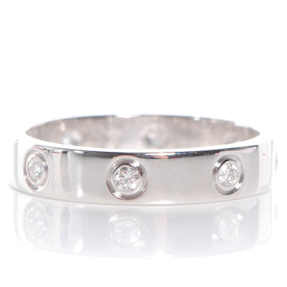 Cartier 18K White Gold 8 Diamond 4mm LOVE Wedding Band Ring 54 6.75 4 of 5
