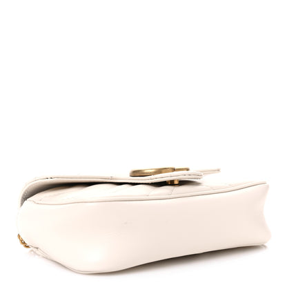 Gucci Calfskin Matelasse Super Mini GG Marmont Shoulder Bag White 4 of 10