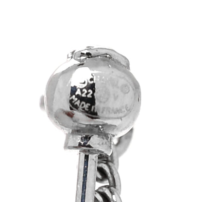 Chanel Baguette Crystal CC Drop Earrings Silver 4 of 4