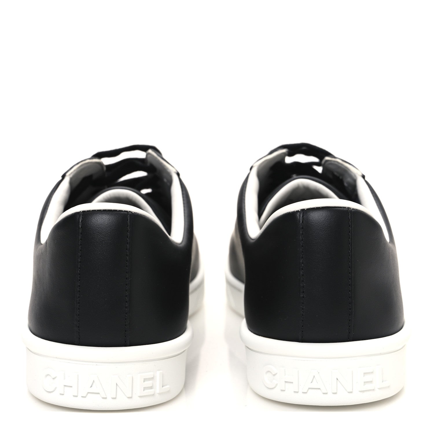 Chanel Calfskin CC Womens Sneakers 41 Black 6 of 10