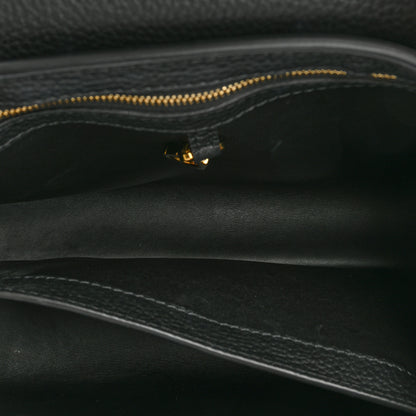 Louis Vuitton Taurillon Metallic Flowers Capucines PM Black 6 of 14