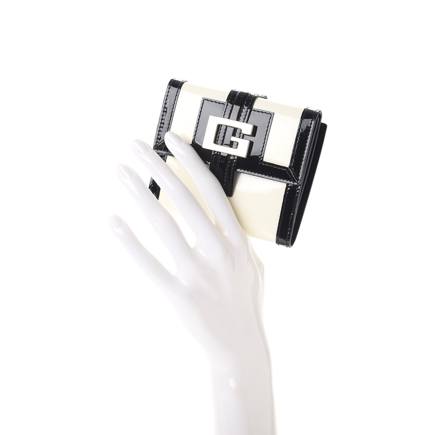 Patent G Compact Wallet White Black