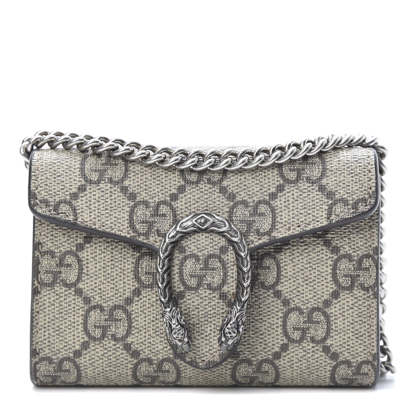 GG Supreme Monogram Dionysus Coin Purse Taupe